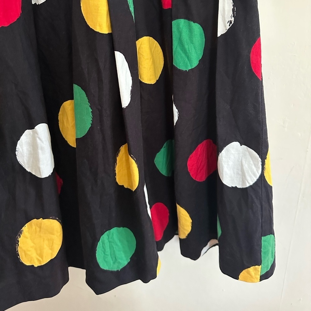 Vintage 90s Romper One-Piece Skort Black Polka Dot Size L/XL Bright Loud - Picture 5 of 12